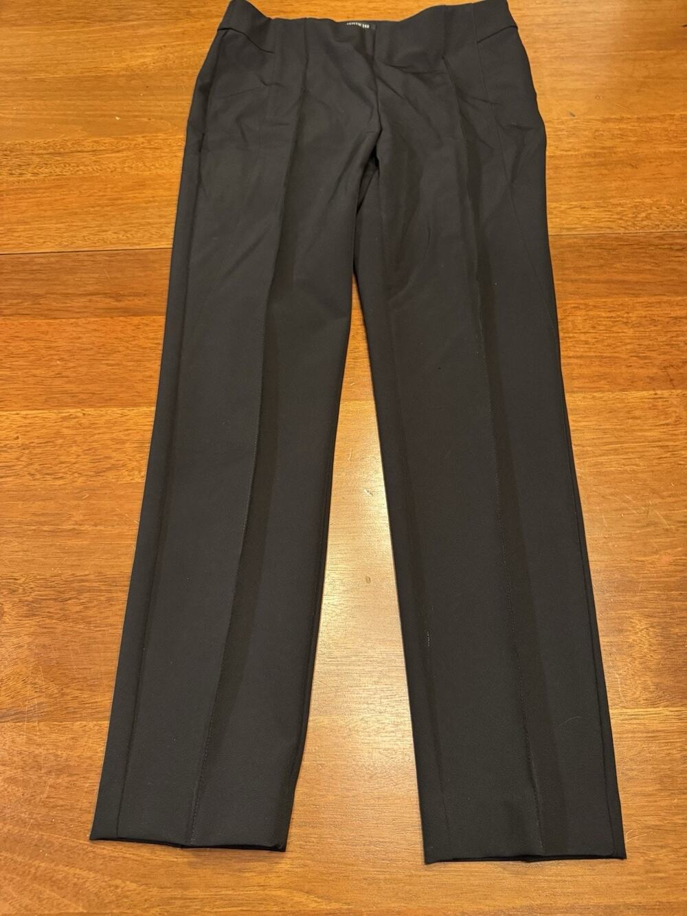 Size 6 Lafayette 148 New York Gramercy Stretch Dress Pants Side Zip Black Solid